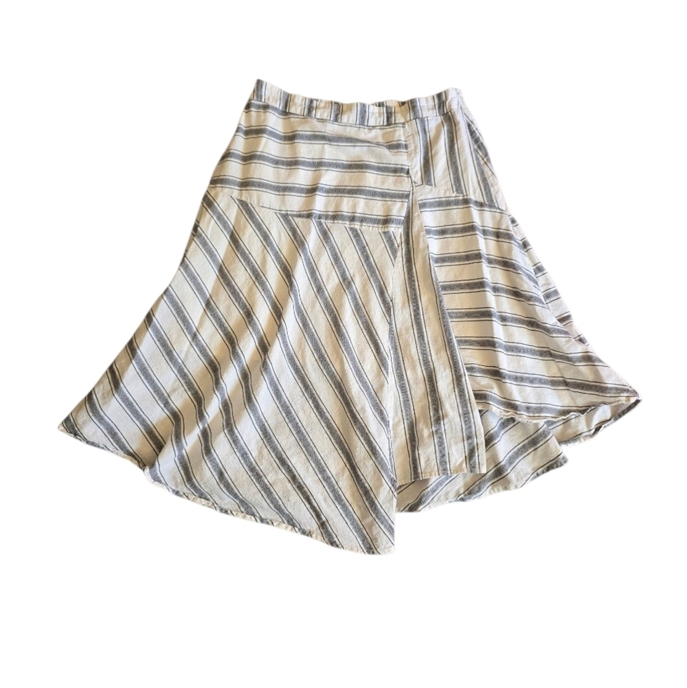 Who What Wear Striped Flowy Asymmetrical Midi Skirt 14